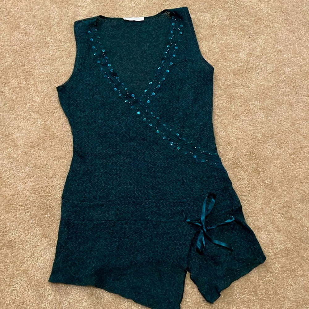 Festive short sleeve knitted blouse